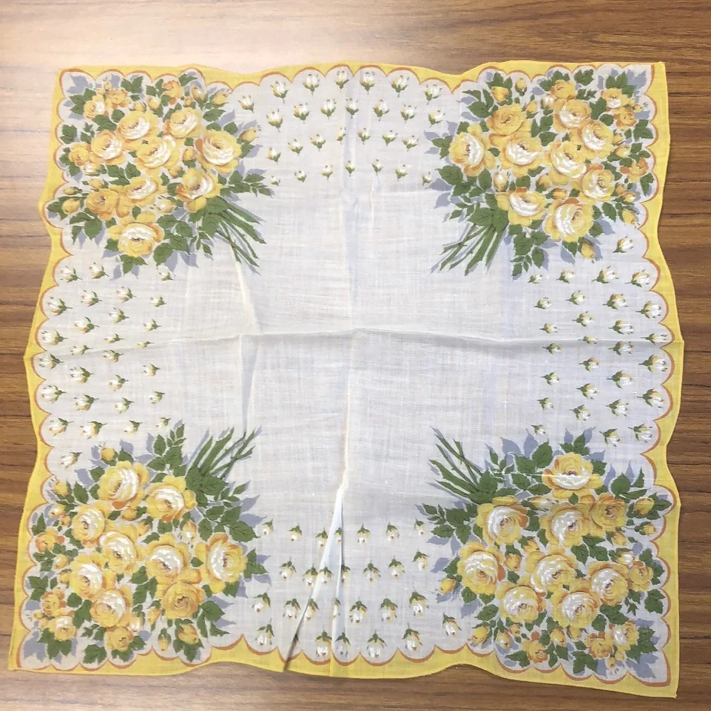 Vintage Yellow Roses Scarf